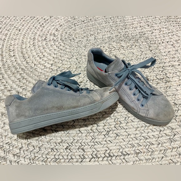 Prada Suede Sneaker in Powder Blue - Picture 8 of 10